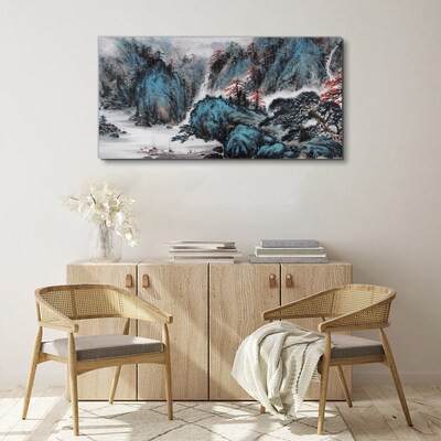 Tablou canvas Peisaj montan liniștit cu cascadă