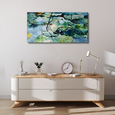 Tablou canvas Flori de apă cu picături de ploaie