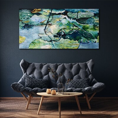 Tablou canvas Flori de apă cu picături de ploaie
