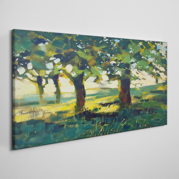Tablou canvas Copaci de vară în lumina soarelui