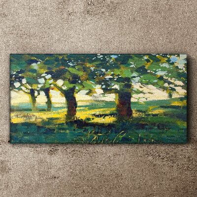 Tablou canvas Copaci de vară în lumina soarelui