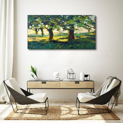 Tablou canvas Copaci de vară în lumina soarelui