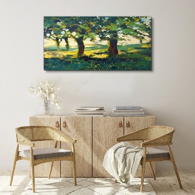 Tablou canvas Copaci de vară în lumina soarelui