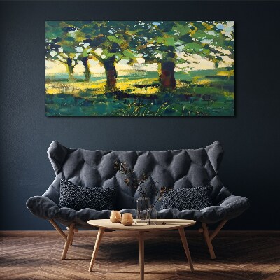 Tablou canvas Copaci de vară în lumina soarelui