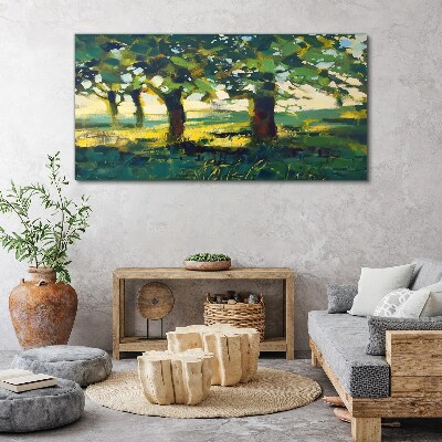 Tablou canvas Copaci de vară în lumina soarelui
