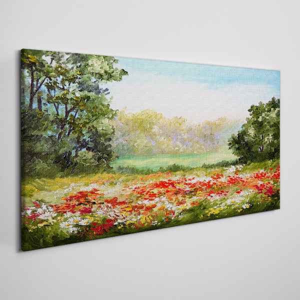Tablou canvas Peisaj floral al unei dimineți de vară