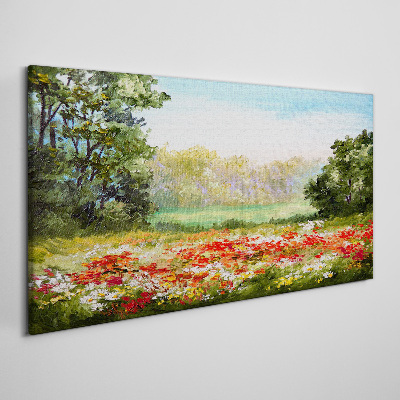 Tablou canvas Peisaj floral al unei dimineți de vară