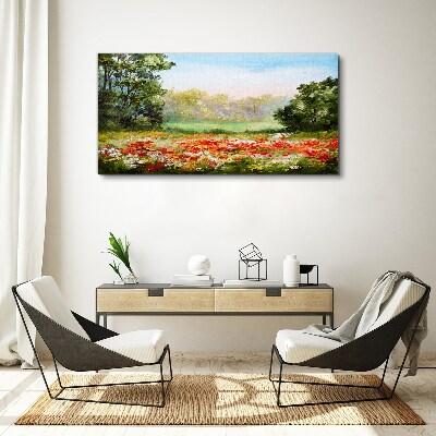Tablou canvas Peisaj floral al unei dimineți de vară