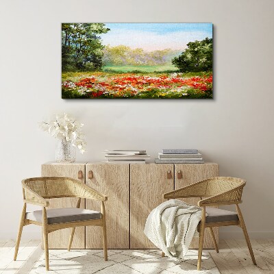 Tablou canvas Peisaj floral al unei dimineți de vară