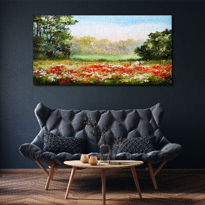 Tablou canvas Peisaj floral al unei dimineți de vară