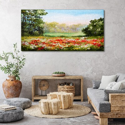 Tablou canvas Peisaj floral al unei dimineți de vară