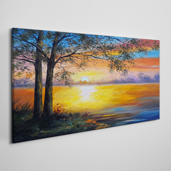 Tablou canvas Apus peste lac