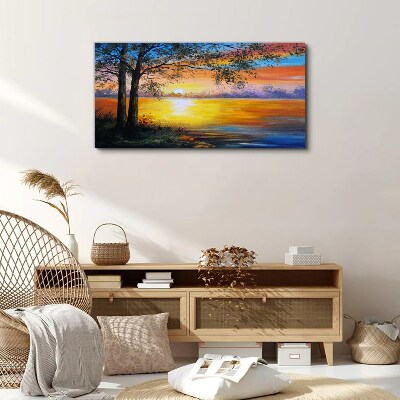 Tablou canvas Apus peste lac