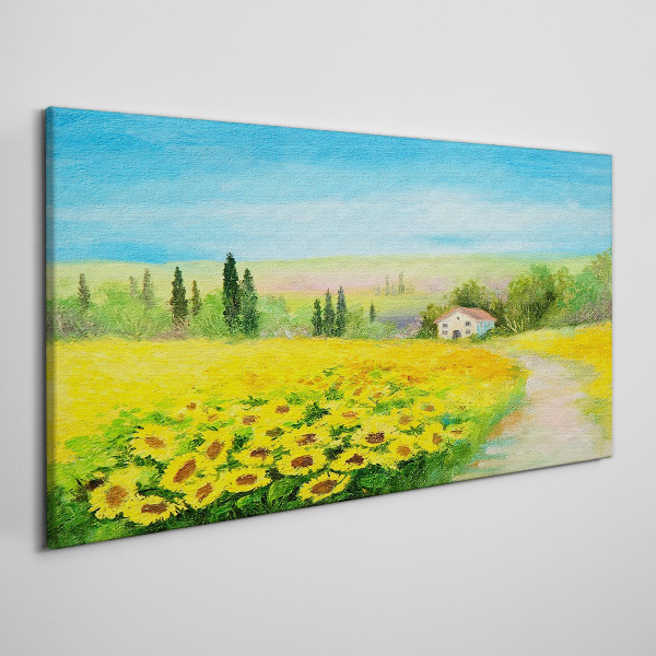 Tablou canvas Floarea soarelui pe un cer albastru