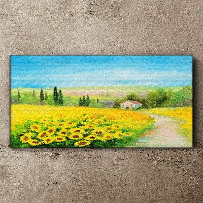 Tablou canvas Floarea soarelui pe un cer albastru