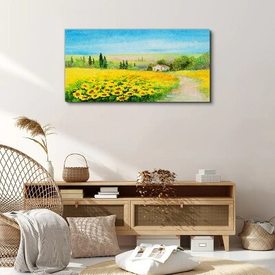 Tablou canvas Floarea soarelui pe un cer albastru