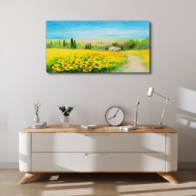 Tablou canvas Floarea soarelui pe un cer albastru