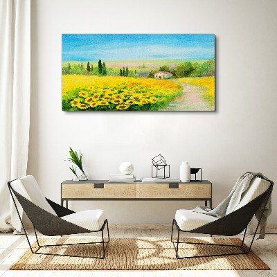 Tablou canvas Floarea soarelui pe un cer albastru