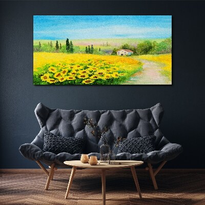 Tablou canvas Floarea soarelui pe un cer albastru
