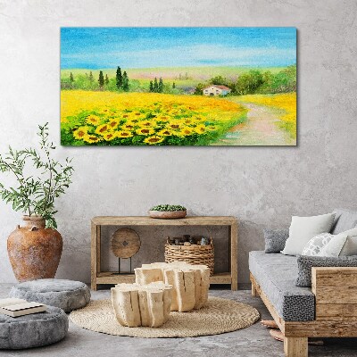 Tablou canvas Floarea soarelui pe un cer albastru