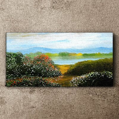 Tablou canvas Peisaj cu tufișuri înflorite