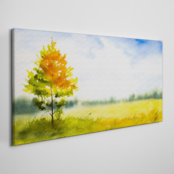 Tablou canvas Toamnă de aur pe fundalul unei poieni
