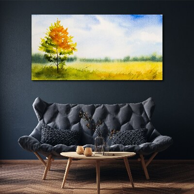 Tablou canvas Toamnă de aur pe fundalul unei poieni