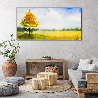 Tablou canvas Cerul copac abstract