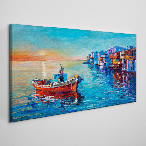 Tablou canvas Un port liniștit în apusul soarelui
