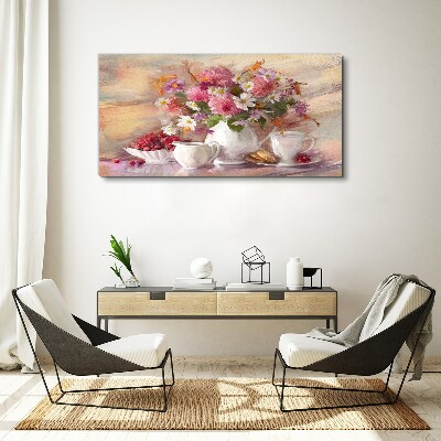 Tablou canvas Cupe cu flori abstracte