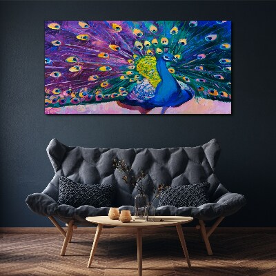 Tablou canvas Un păun colorat în aură de primăvară