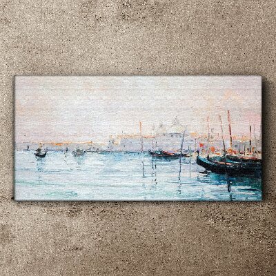Tablou canvas ambarcațiuni de port maritim