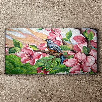 Tablou canvas Abstract Flowers Bird