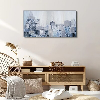 Tablou canvas Panorama orașului gri-albastru