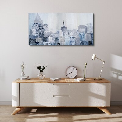 Tablou canvas Panorama orașului gri-albastru