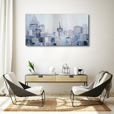 Tablou canvas Panorama orașului gri-albastru