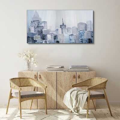 Tablou canvas Panorama orașului gri-albastru