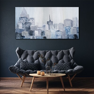 Tablou canvas Panorama orașului gri-albastru