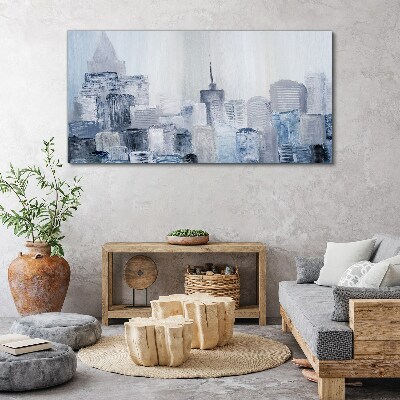 Tablou canvas Panorama orașului gri-albastru