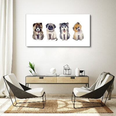 Tablou canvas Patru cățeluși adorabili
