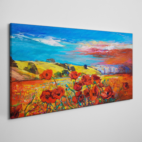 Tablou canvas Câmpuri de flori în soarele verii