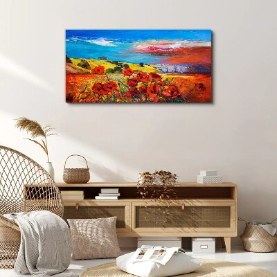 Tablou canvas Câmpuri de flori în soarele verii