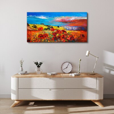 Tablou canvas Câmpuri de flori în soarele verii
