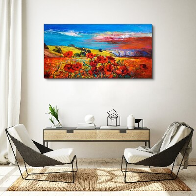 Tablou canvas Câmpuri de flori în soarele verii