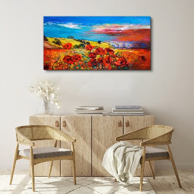 Tablou canvas Câmpuri de flori în soarele verii