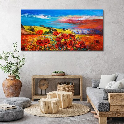 Tablou canvas Câmpuri de flori în soarele verii
