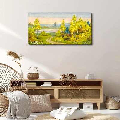 Tablou canvas Peisaj de primăvară cu copaci