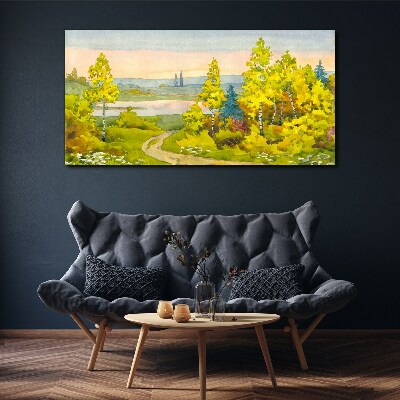 Tablou canvas Peisaj de primăvară cu copaci