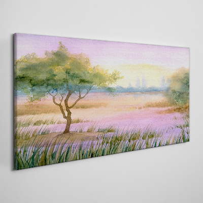 Tablou canvas Peisaj de dimineață cu un copac