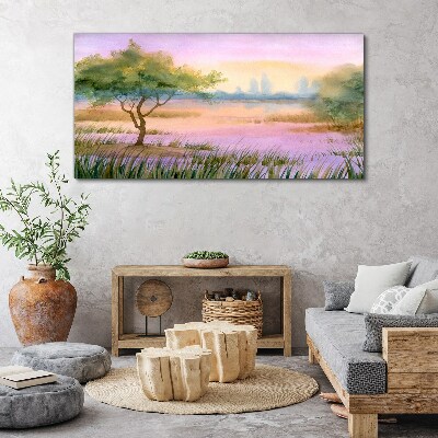 Tablou canvas Peisaj de dimineață cu un copac